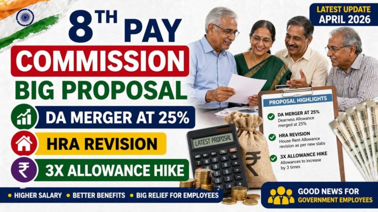 8th Pay Commission: Proposal for DA merger at 25%, HRA revision, and 3x allowance hike