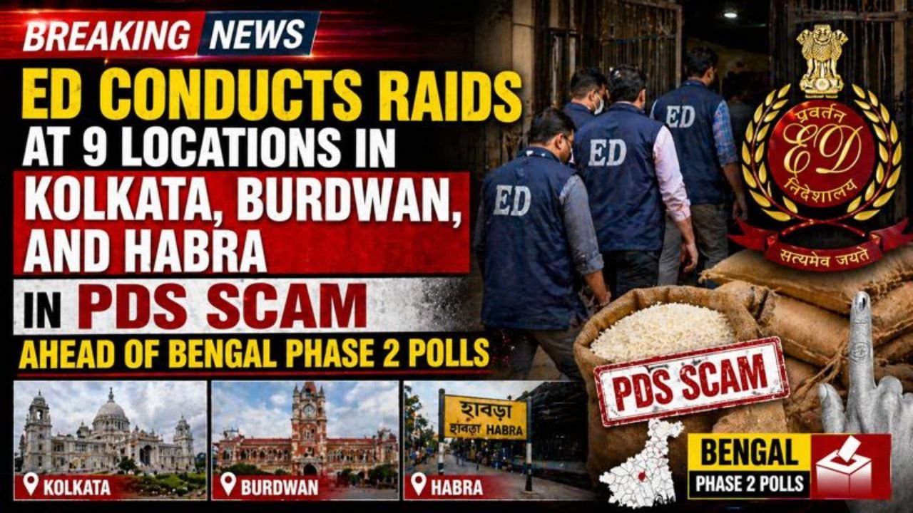 ED Conducts Raids at 9 Locations in Kolkata, Burdwan, and Habra in PDS Scam Ahead of Bengal Phase 2 Polls