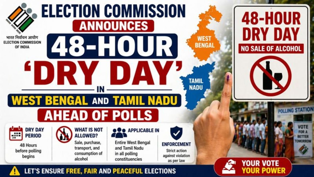 Election Commission announces 48-hour ‘dry day’ in West Bengal and Tamil Nadu ahead of polls
