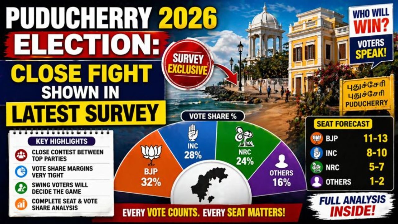 Puducherry 2026 Election: Close Fight Shown in Latest Survey
