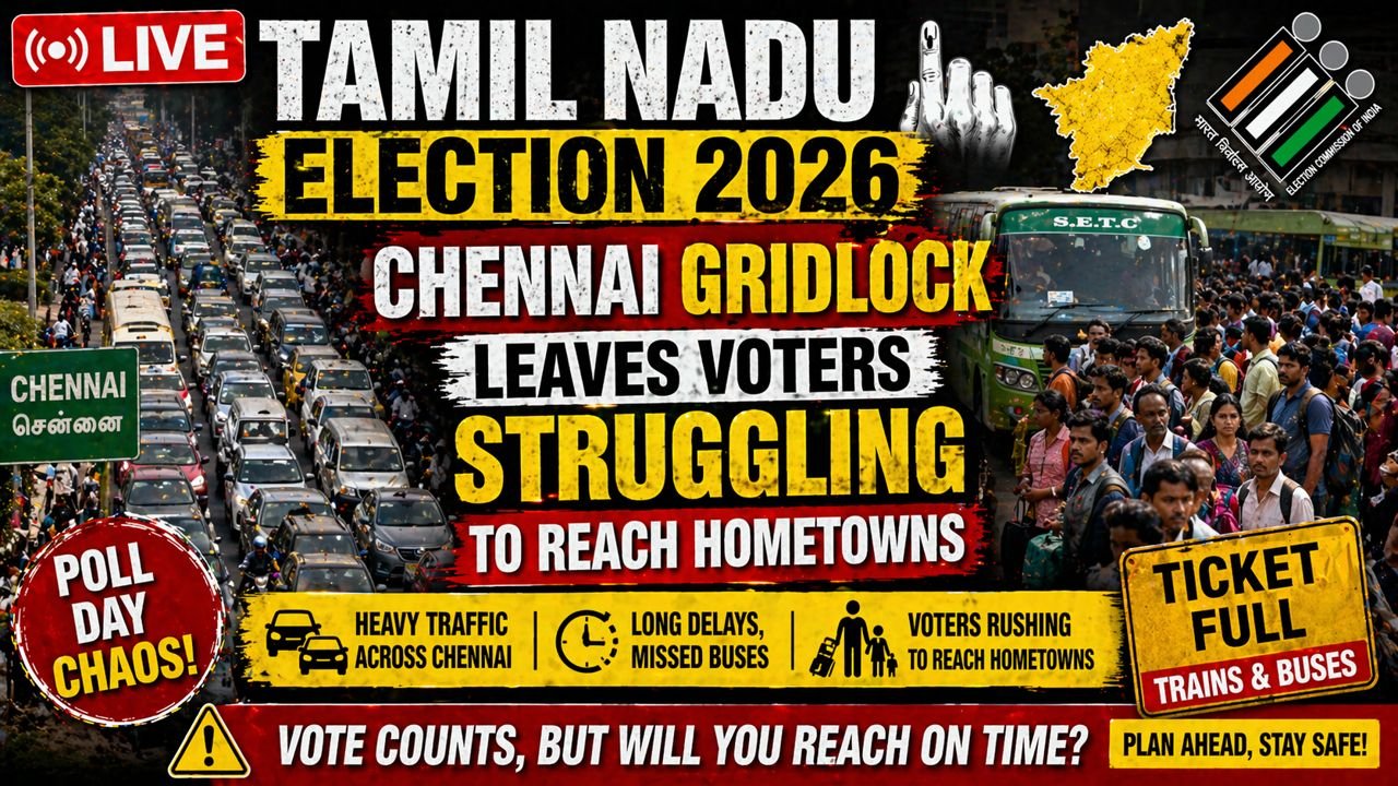 Tamil Nadu Election 2026 Voting: Chennai Gridlock Leaves Voters Struggling To Reach Hometowns