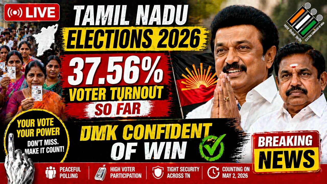 Tamil Nadu Elections 2026 LIVE: 37.56 % voter turnout so far; DMK confident of win