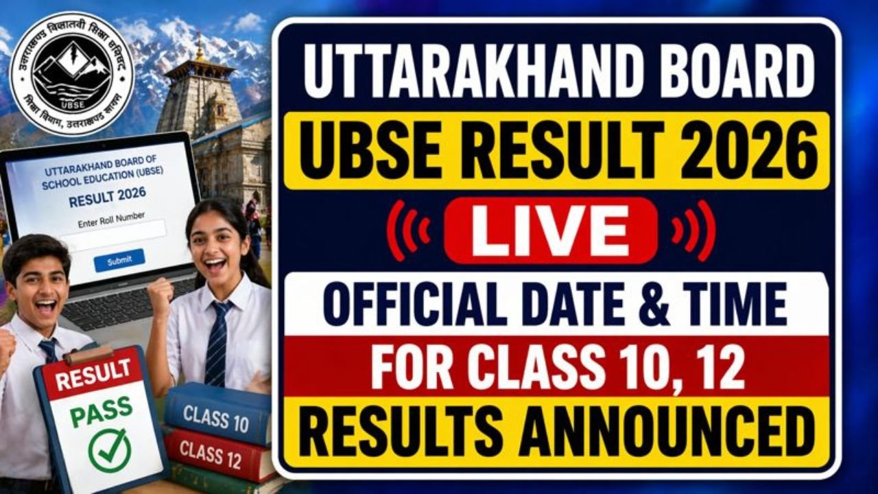 Uttarakhand Board UBSE Result 2026 Live: Official Date & Time for Class 10, 12 Results Announced