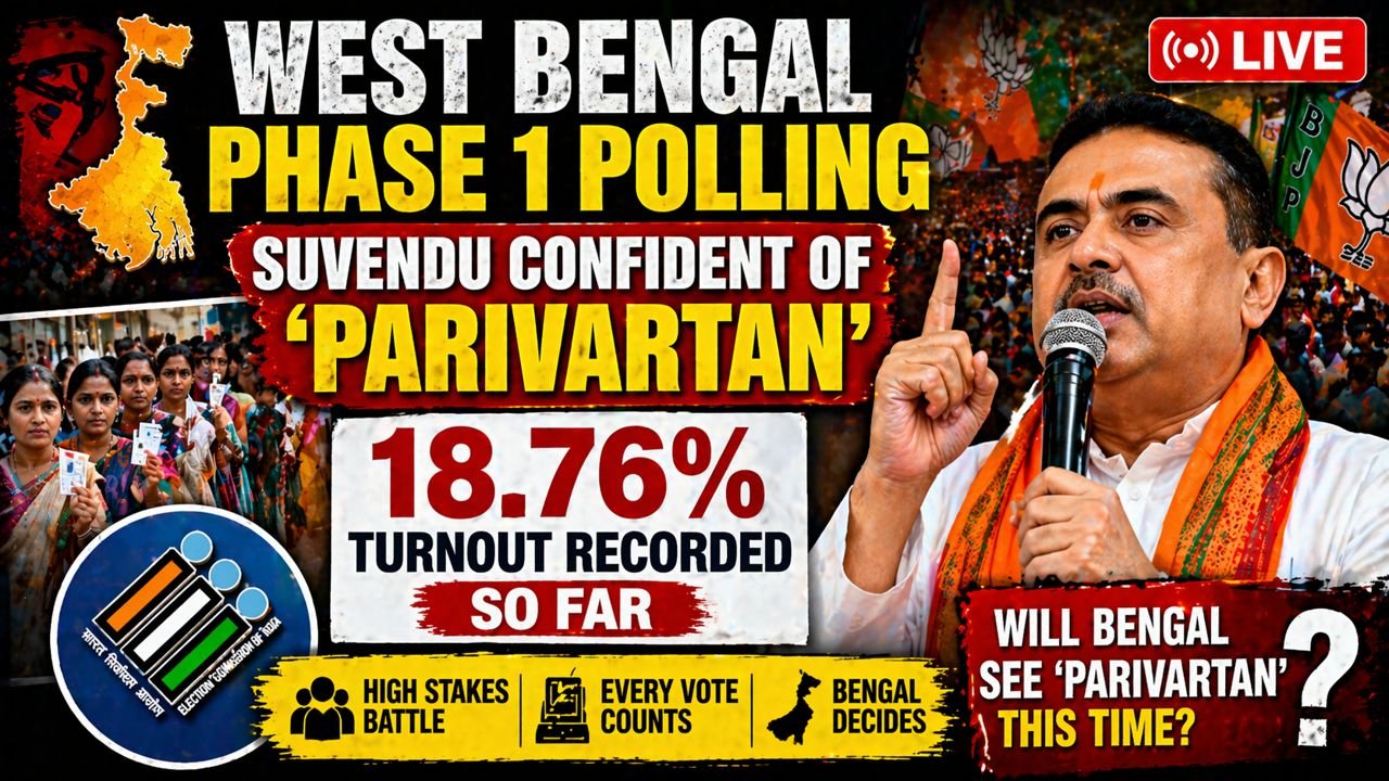 West Bengal Phase 1 Polling LIVE: Suvendu confident of 'parivartan'; 18.76% turnout recorded so far