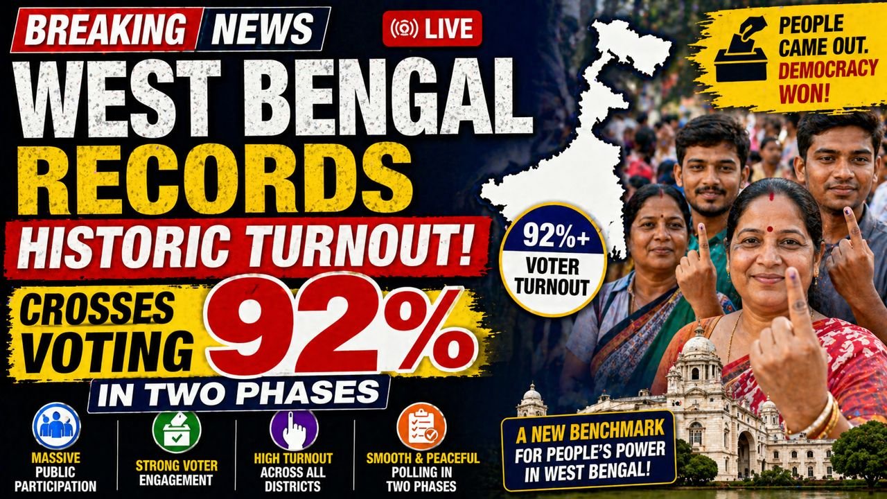 West Bengal Records Historic Turnout, Crosses 92% Voting in Two Phases