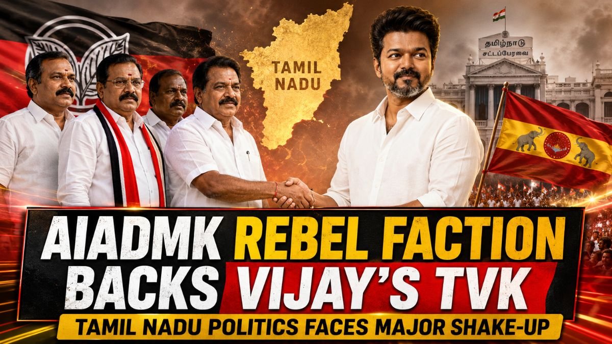 AIADMK Rebel Faction Backs Vijay’s TVK Coalition as Tamil Nadu Politics Faces Major Shake-Up