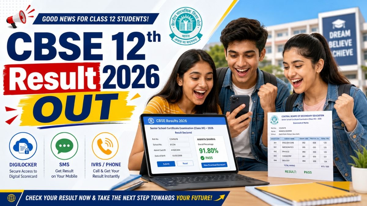 CBSE 12th Result 2026 Declared - Download Class 12 Scorecard, Check Direct Link, DigiLocker, SMS and IVRS Steps