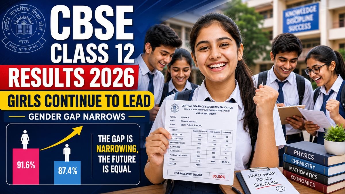 CBSE Class 12 Results 2026 - Girls Continue to Lead as Gender Gap Narrows