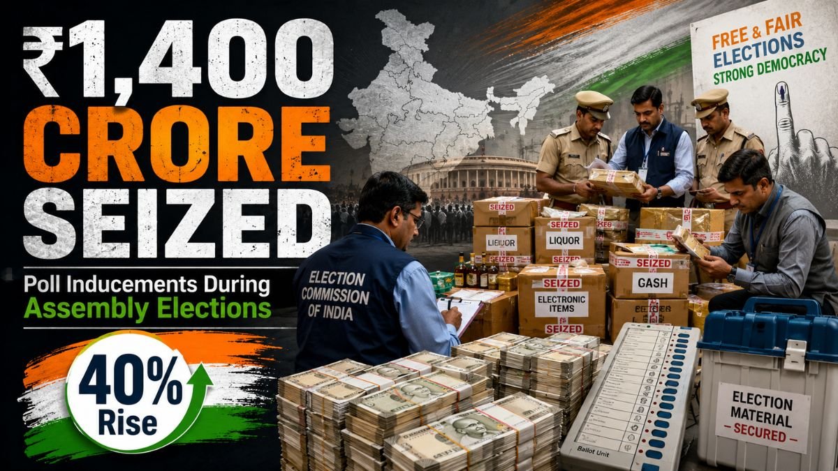 Election Commission Seizes ₹1,400 Crore in Poll Inducements During Assembly Elections, Marking Sharp 40% Rise