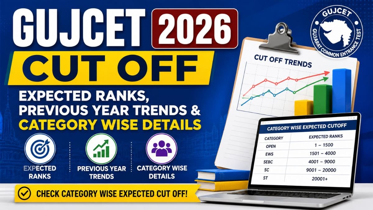 GUJCET Cut Off 2026 - Expected Ranks, Previous Year Trends And Category Wise Details