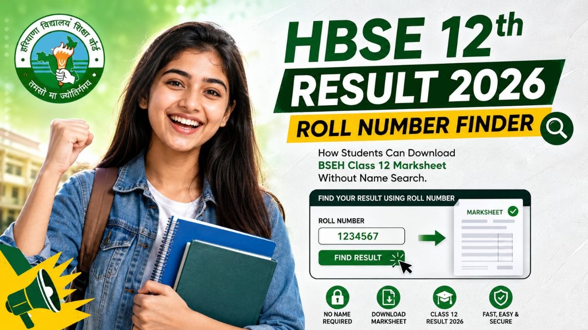 HBSE 12th Result 2026 Roll Number Finder - How Students Can Download BSEH Class 12 Marksheet Without Name Search