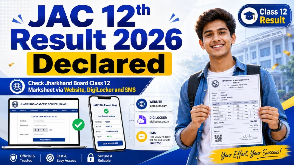 JAC 12th Result 2026 Declared - Check Jharkhand Board Class 12 Marksheet via Website, DigiLocker and SMS