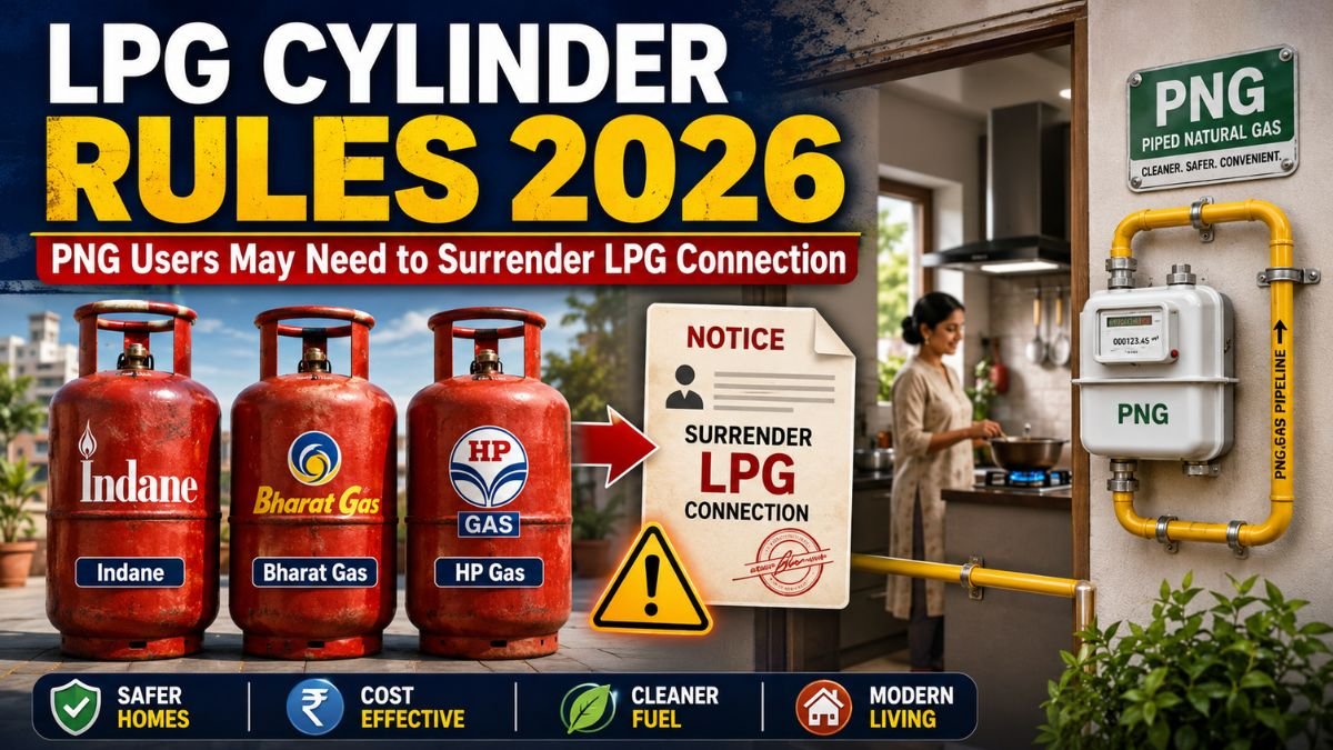 LPG Cylinder Rules 2026 - Indane, Bharat Gas and HP Gas Users With PNG May Need to Surrender LPG Connection