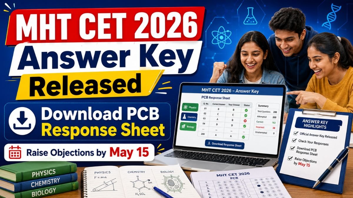 MHT CET 2026 Answer Key Released - Download PCB Response Sheet and Raise Objections by May 15