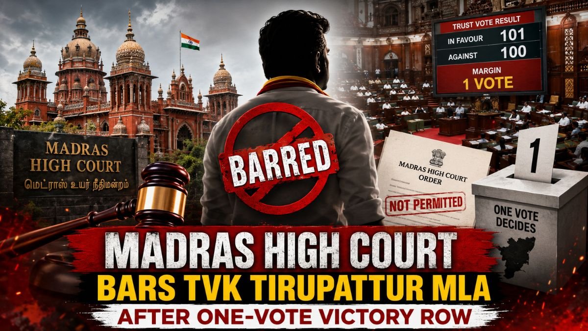 Madras High Court Bars TVK Tirupattur MLA From Trust Vote After One-Vote Victory Row