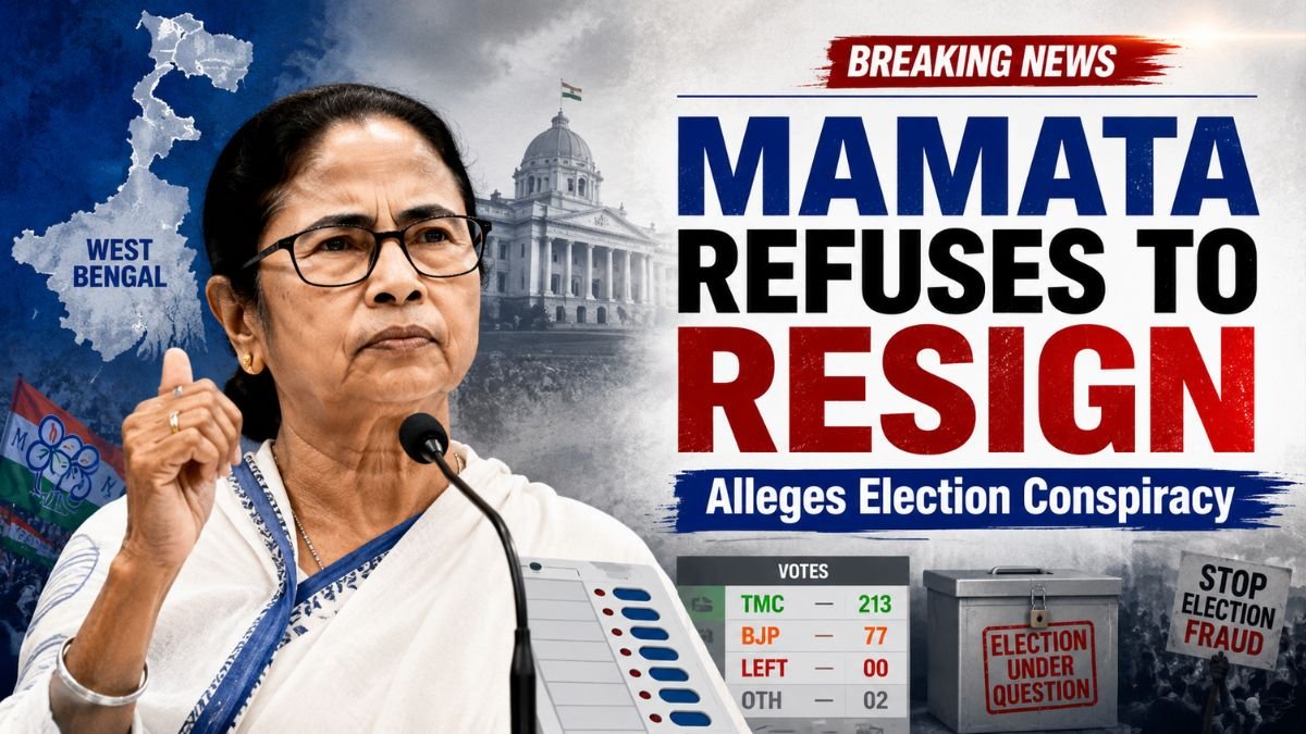 Mamata Banerjee Refuses to Resign After West Bengal Defeat, Alleges Election Conspiracy