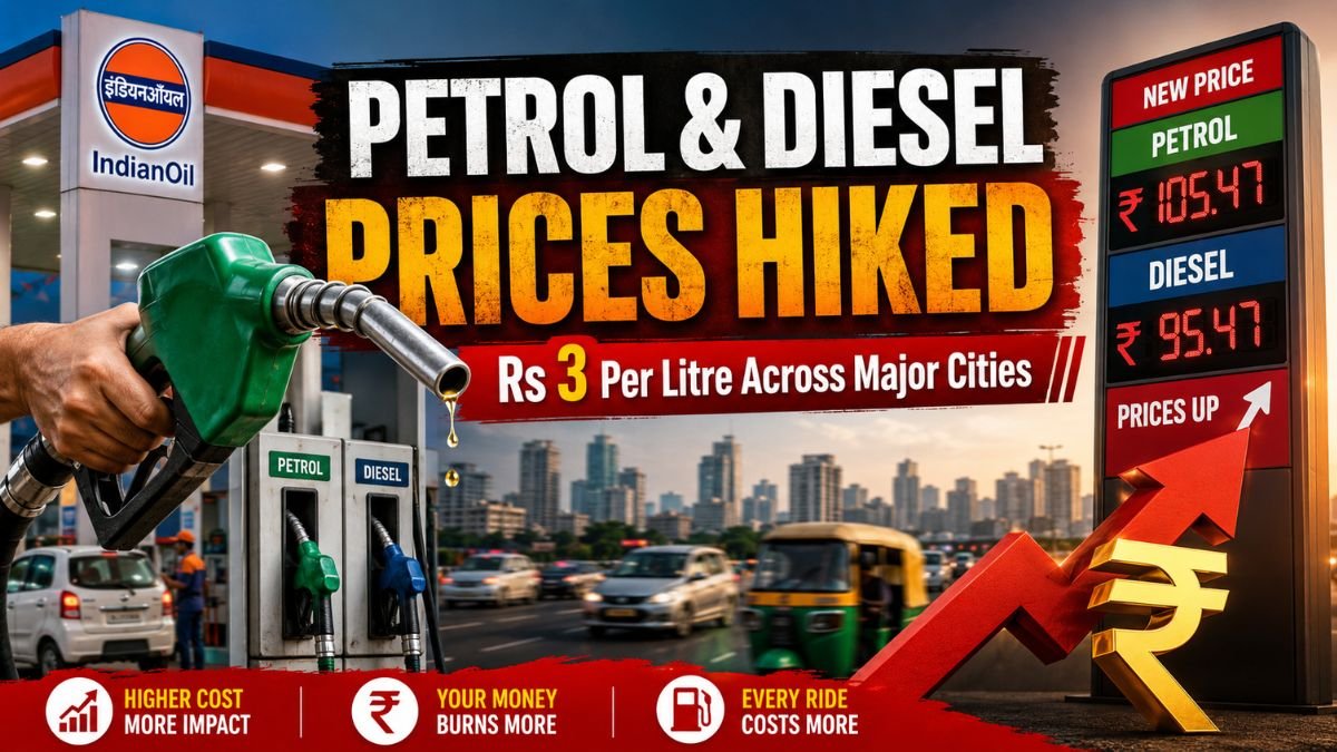 Petrol and Diesel Prices Hiked by Rs 3 Per Litre Across Major Cities