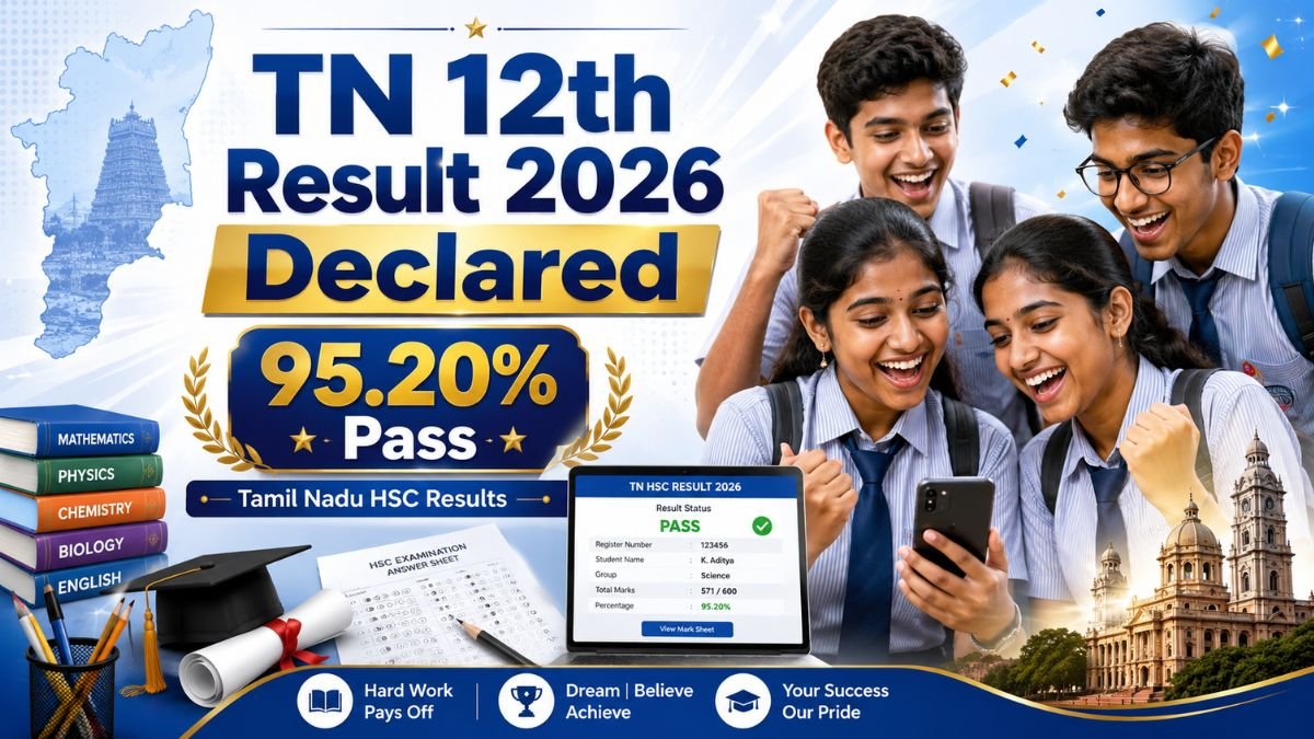 TN 12th Result 2026 Declared - Tamil Nadu HSC Pass Percentage Stands at 95.20%