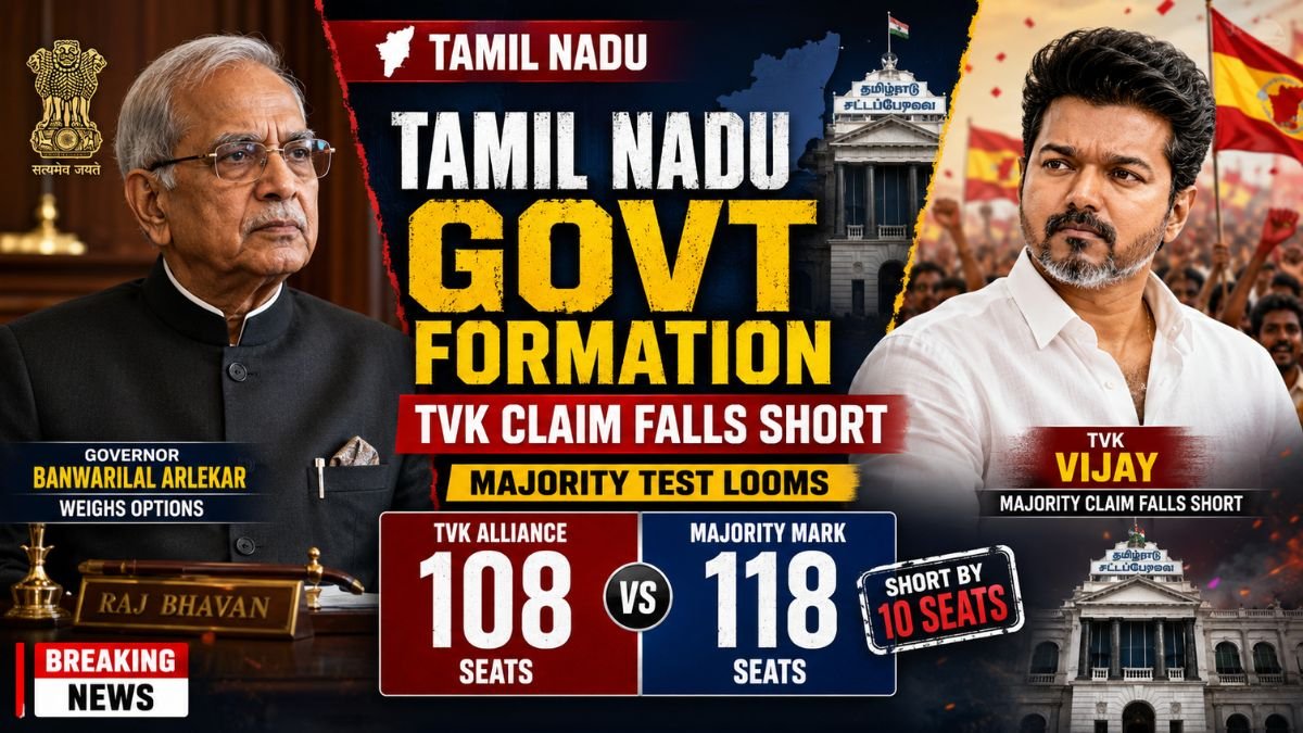 Tamil Nadu Government Formation - Governor Arlekar Weighs Options as TVK Majority Claim Falls Short
