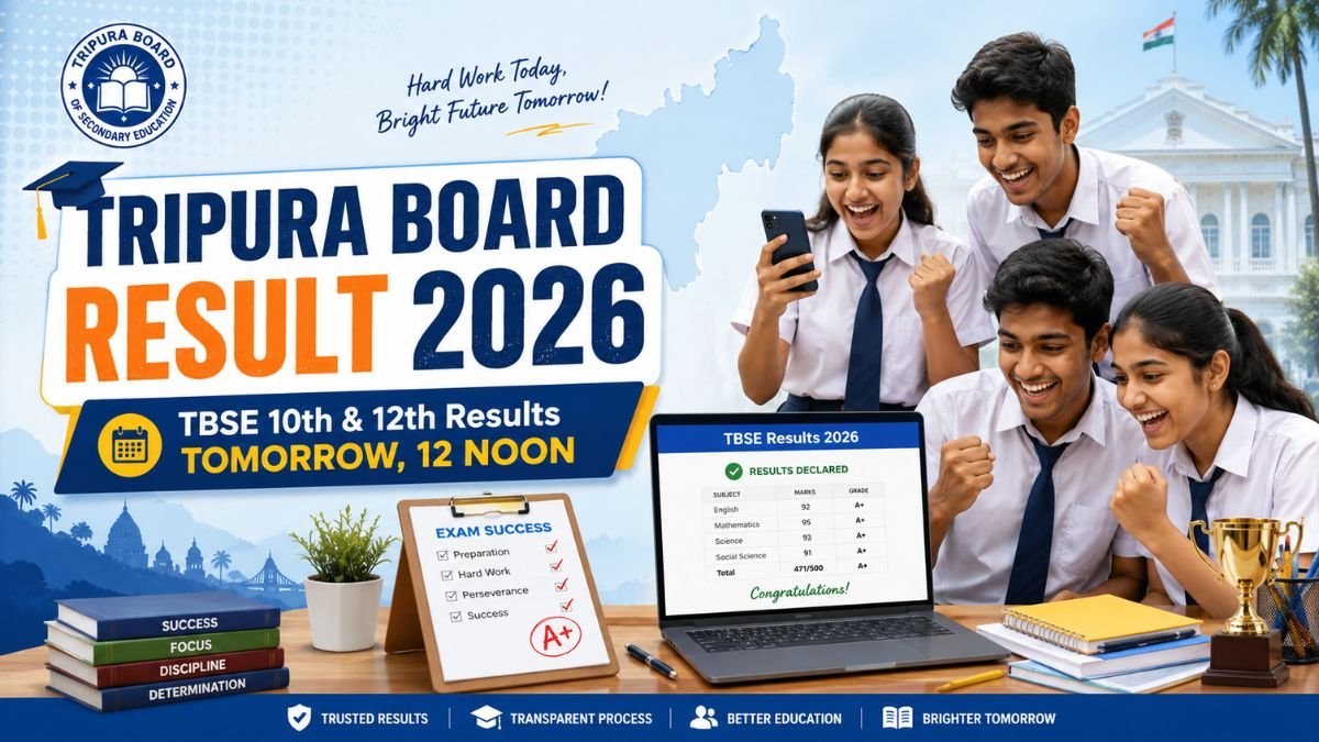 Tripura Board Result 2026 - TBSE 10th, 12th Results to Be Announced Tomorrow at 12 Noon