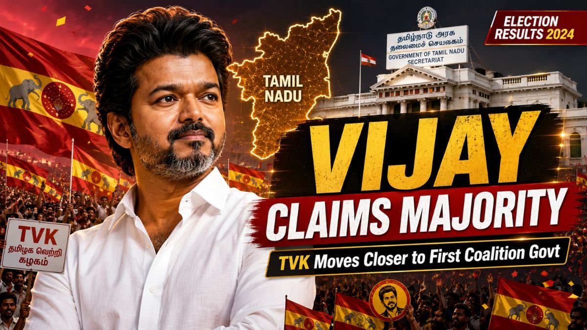 Vijay Claims Majority in Tamil Nadu as TVK Moves Closer to Forming First Coalition Government